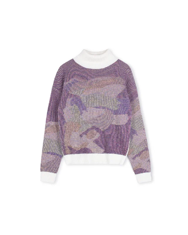 Turtleneck Print Sweater